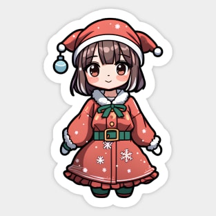 Cute Christmas Anime Girl Sticker